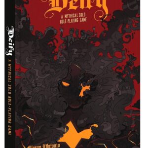 Dark fantasy book cover with fiery accents and mysterious motifs.