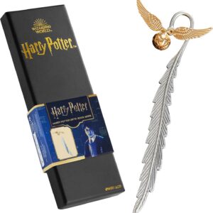 Harry Potter feather bookmark with golden Snitch