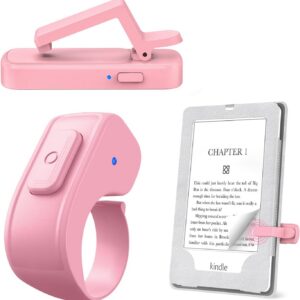 Pink clip-on e-reader light with wearable ring